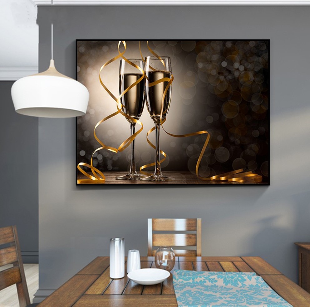 s现代简约餐厅酒杯客厅卧室餐厅高清装饰画芯素材打印图片H41075